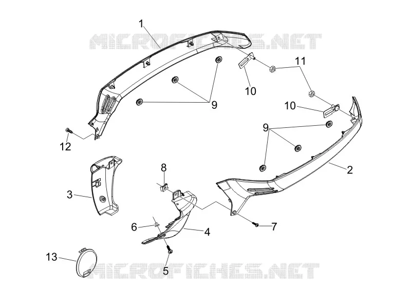 Couvertures laterales - Spoiler VESPA VESPA-SCOOTER 300 GTS 2011  GTS ie Touring