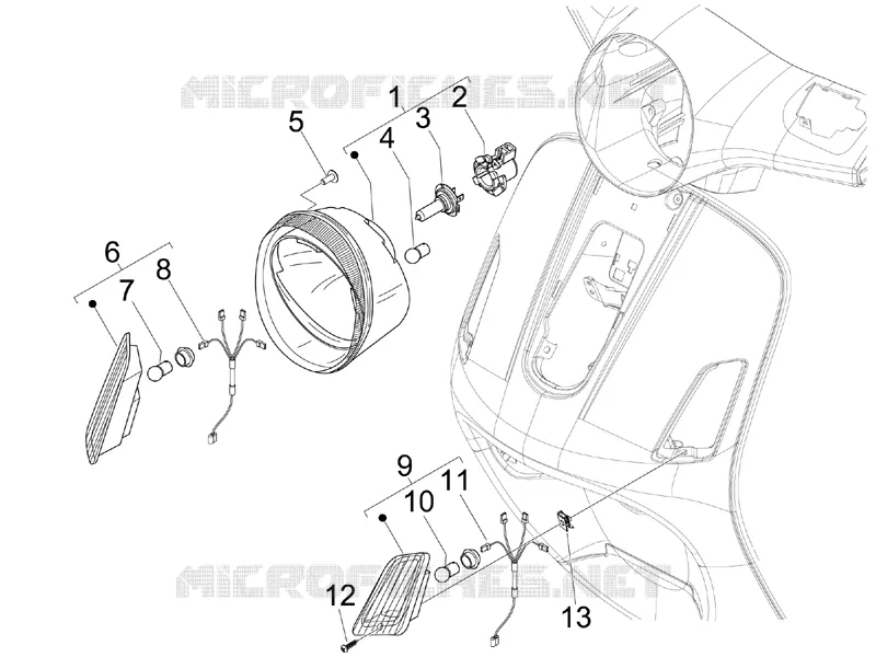 Eclairages avant - Clignotants VESPA VESPA-SCOOTER 300 GTS 2012  GTS ie Touring