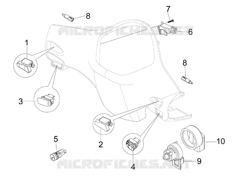 Inverseurs - Commutateurs - Boutons - Interrupteurs VESPA VESPA-SCOOTER 300 GTS 2011  GTS ie Super Sport