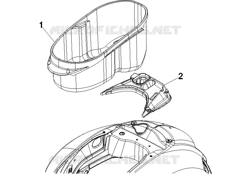 Logement casque - Dessous de selle VESPA VESPA-SCOOTER 250 GTV 2007  GTV ie