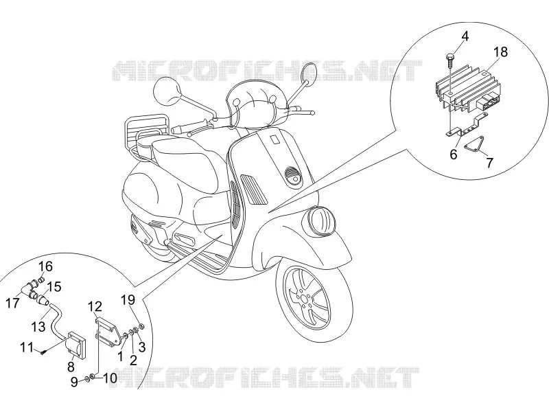 Régulateurs de tension - Centrales electroniques - Bobine H.T. VESPA VESPA-SCOOTER 300 GTS 2012  GTS ie Super Sport