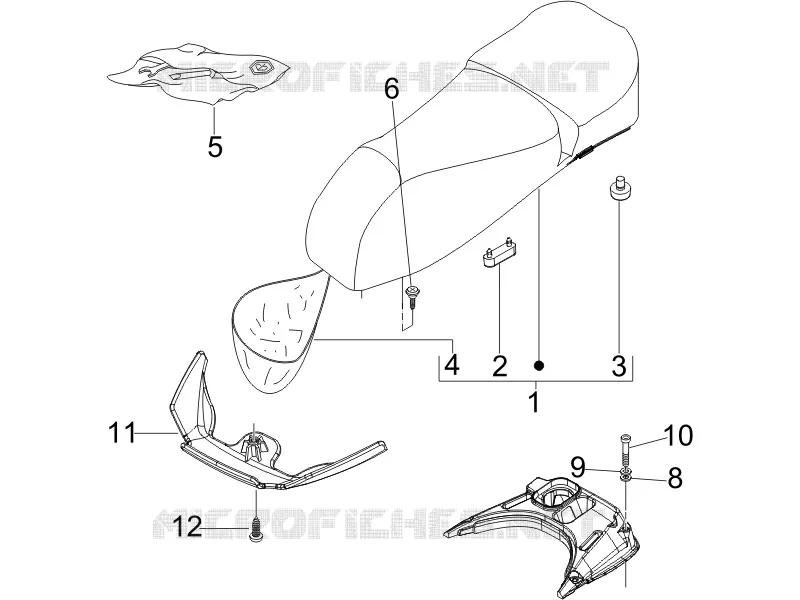 Selle/sieges VESPA VESPA-SCOOTER 250 GTV 2009  GTV ie
