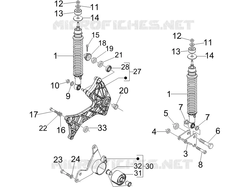 Suspension arrière - Amortisseur/s VESPA VESPA-SCOOTER 250 GTV 2007  GTV ie