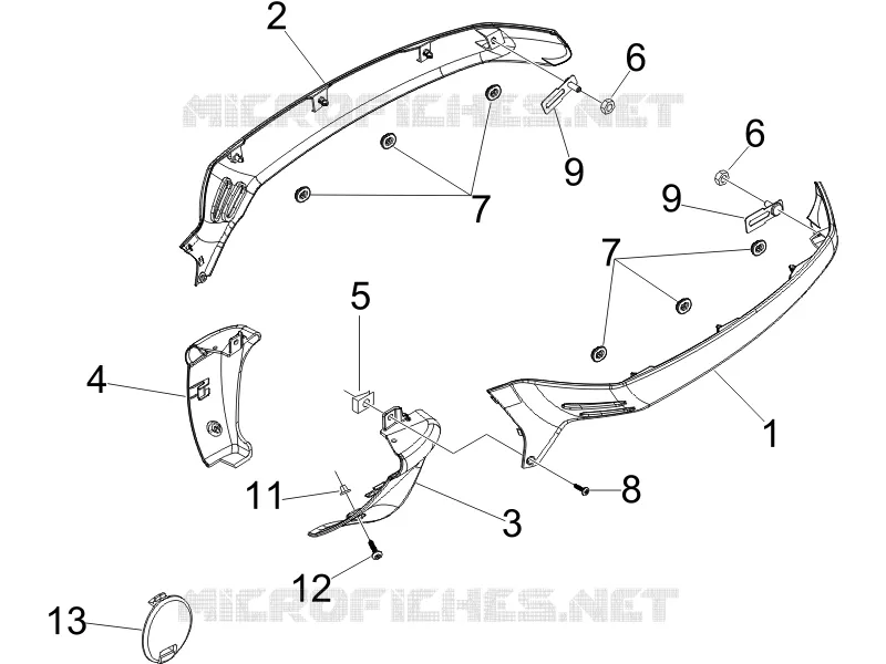Couvertures laterales - Spoiler VESPA VESPA-SCOOTER 300 GTV 2013  GTS ie Super Sport