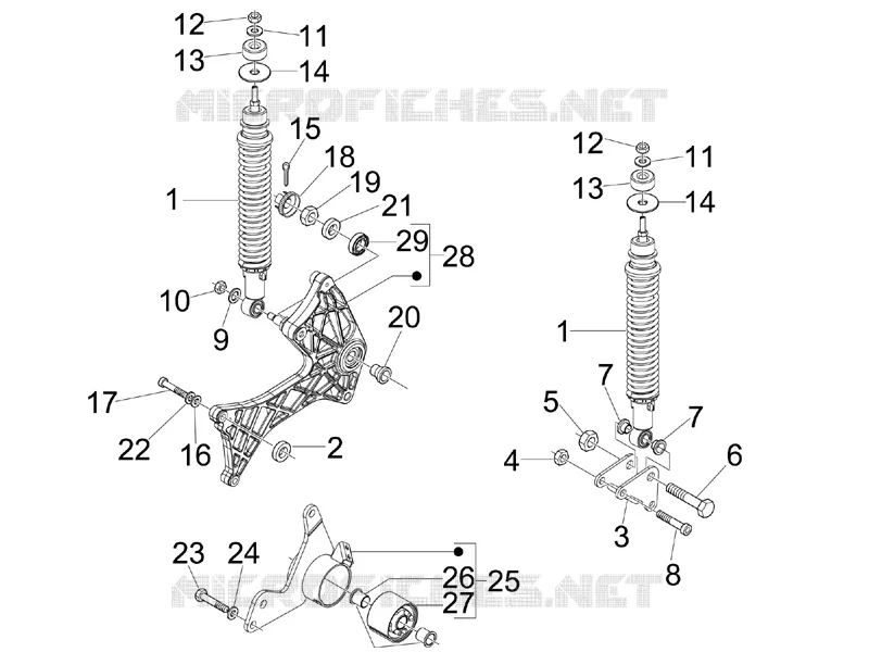 Suspension arrière - Amortisseur/s VESPA VESPA-SCOOTER 250 GTV 2007  GTV ie