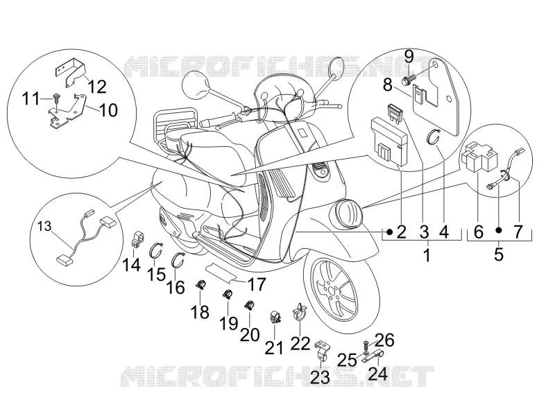 Faisceau de câbles principal VESPA VESPA-SCOOTER 250 GTV 2007  GTV ie Navy