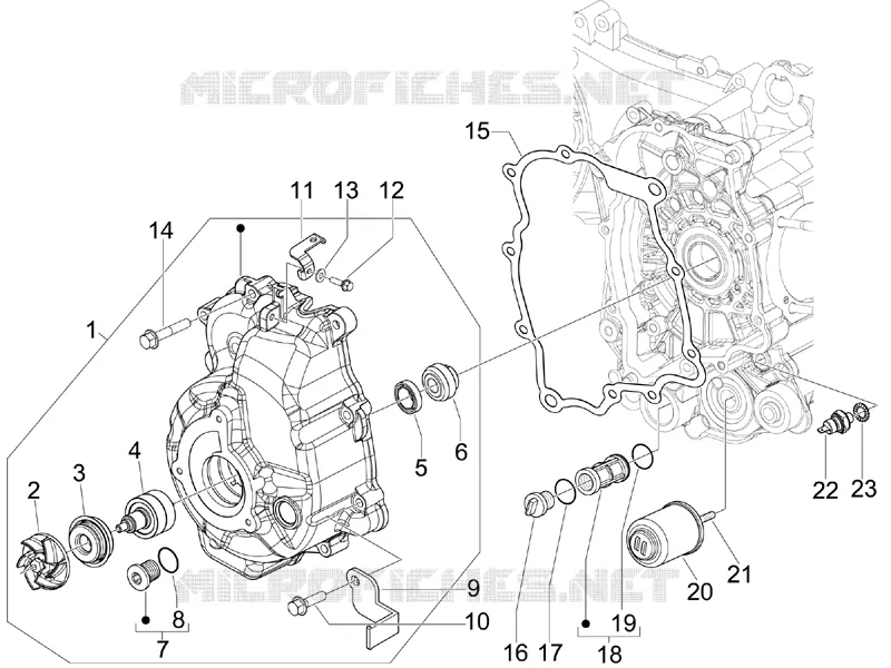 Couvercle volant magnetique - Filtre à huile VESPA VESPA-SCOOTER 300 GTV 2011  GTV 4T 4V ie Touring