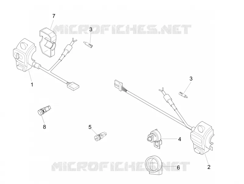 Inverseurs - Commutateurs - Boutons - Interrupteurs VESPA VESPA-SCOOTER 300 GTV 2009  GTV 4T 4V ie Touring