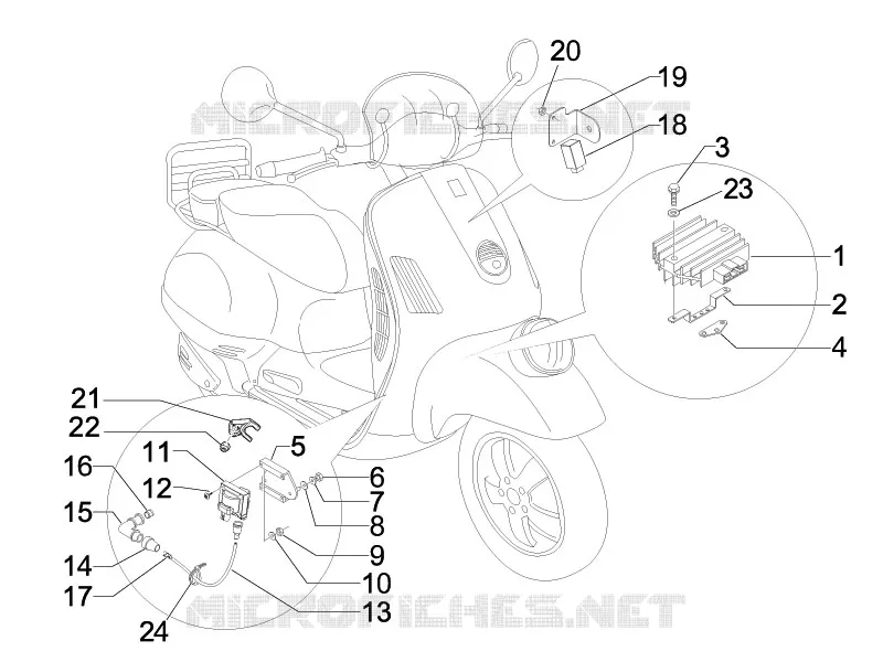 Régulateurs de tension - Centrales electroniques - Bobine H.T. VESPA VESPA-SCOOTER 300 GTV 2013  GTV 4T 4V ie Touring
