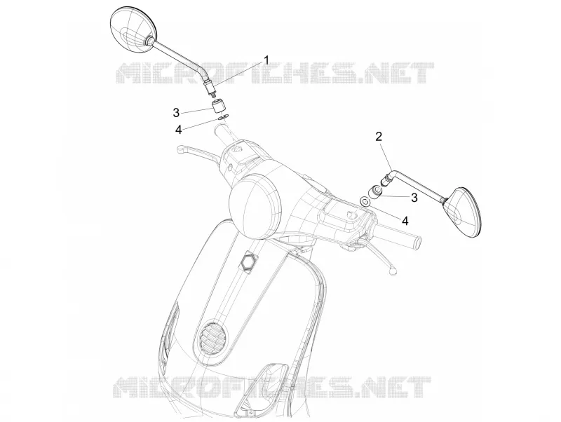 Rétroviseur/s VESPA VESPA-SCOOTER 300 GTV 2012  GTV 4T 4V ie Touring