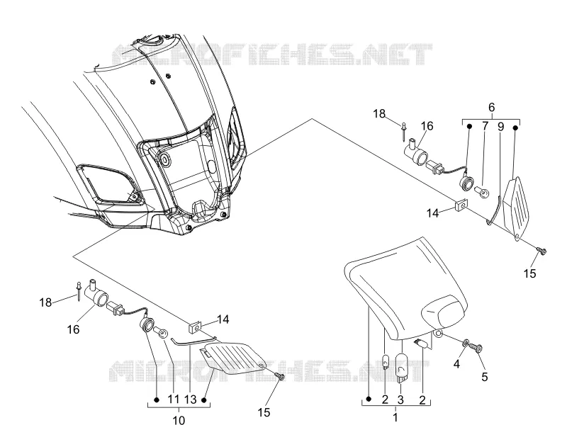 Eclairages arrière - Clignotants VESPA VESPA-SCOOTER 300 GTV 2012  GTV 4T 4V ie
