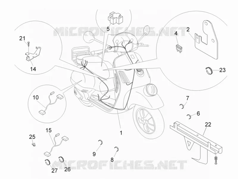 Faisceau de câbles principal VESPA VESPA-SCOOTER 300 GTV 2013  GTV 4T 4V ie