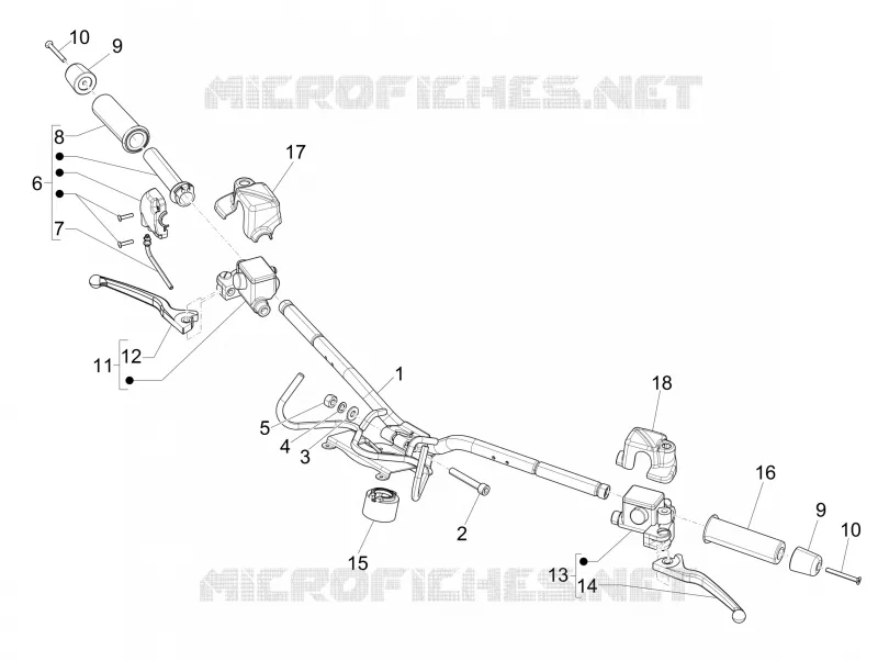 Guidon - Maître cylindre VESPA VESPA-SCOOTER 300 GTV 2012  GTV 4T 4V ie