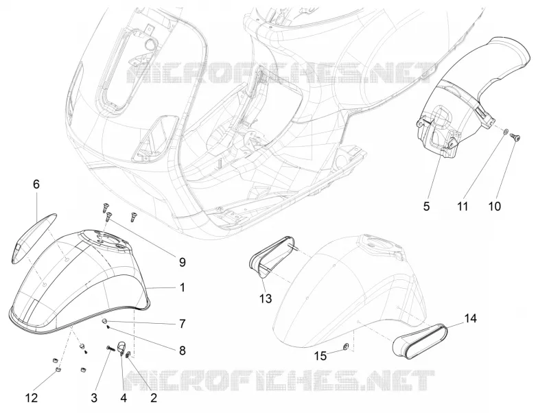 Logement roue - Garde boue VESPA VESPA-SCOOTER 125 LT 2013  LT 4T 3V ie E3
