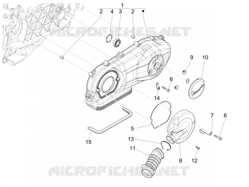 Couvercle carter - Refoidissement carter VESPA VESPA-SCOOTER 150 LT 2014  LT 4T 3V ie