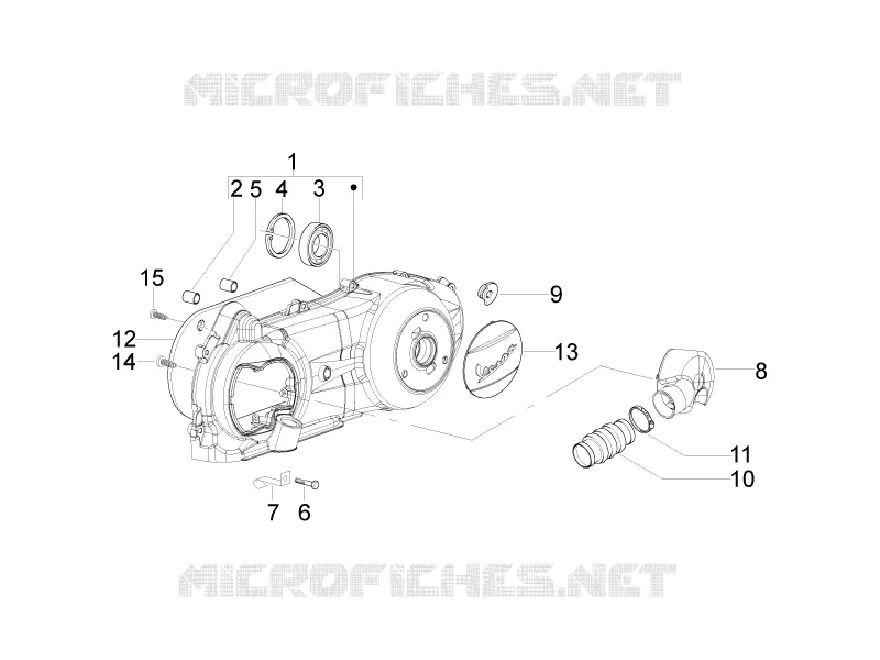 Couvercle carter - Refoidissement carter VESPA VESPA-SCOOTER 125 LX 2011  LX 4T 2V ie E3