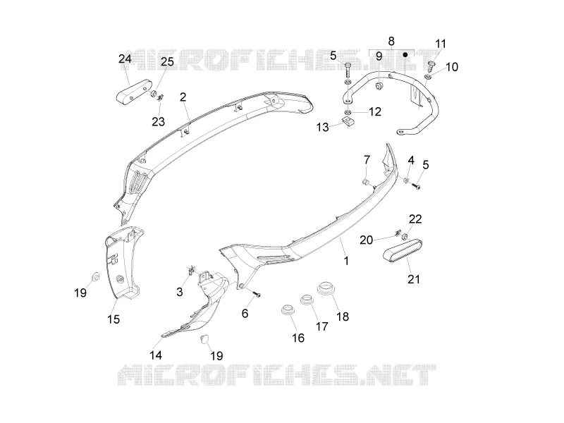 Couvertures laterales - Spoiler VESPA VESPA-SCOOTER 125 LX 2011  LX 4T 2V ie E3