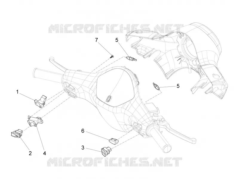 Inverseurs - Commutateurs - Boutons - Interrupteurs VESPA VESPA-SCOOTER 125 LX 2012  LX 4T 3V ie