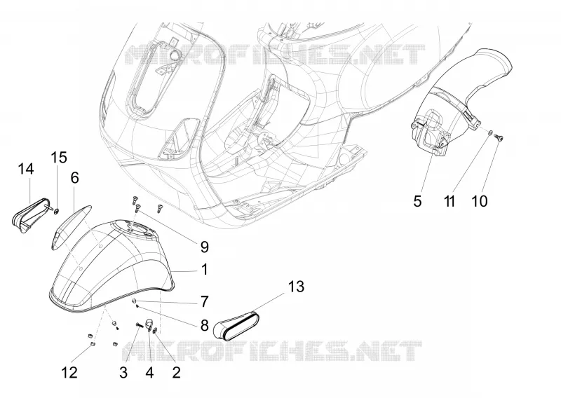 Logement roue - Garde boue VESPA VESPA-SCOOTER 125 LX 2013  LX 4T 3V ie