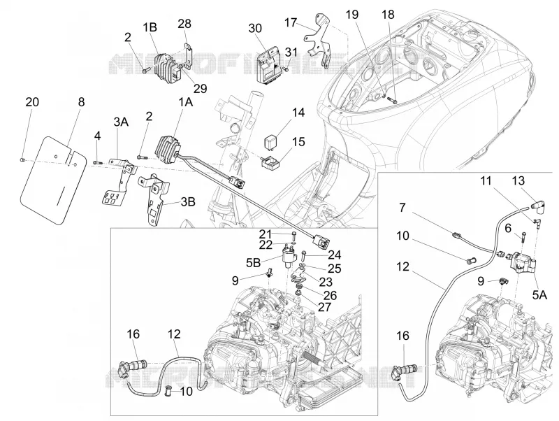 Régulateurs de tension - Centrales electroniques - Bobine H.T. VESPA VESPA-SCOOTER 125 LX 2013  LX 4T 3V ie