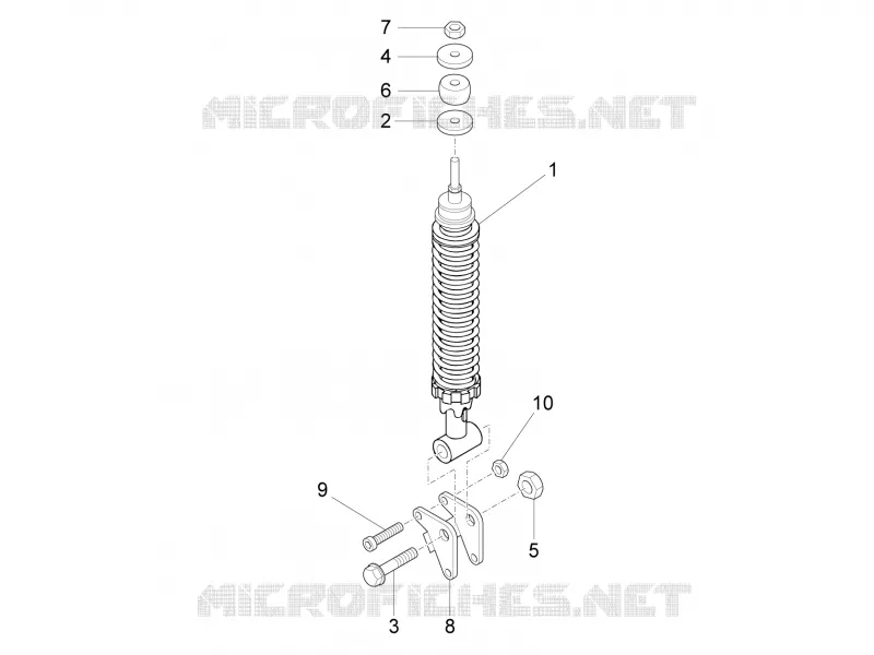 Suspension arrière - Amortisseur/s VESPA VESPA-SCOOTER 125 LX 2013  LX 4T 3V ie