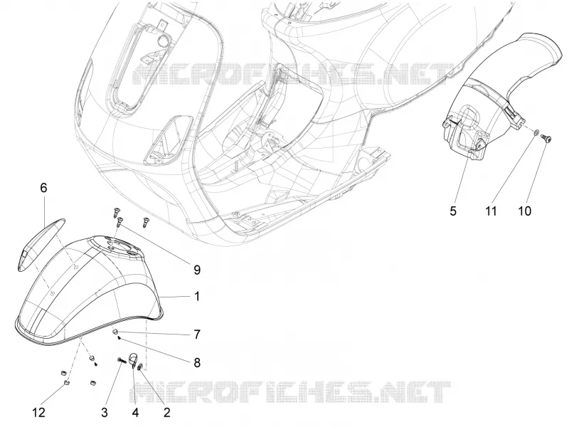 Logement roue - Garde boue VESPA VESPA-SCOOTER 125 LX 2013  LX 4T 3V ie