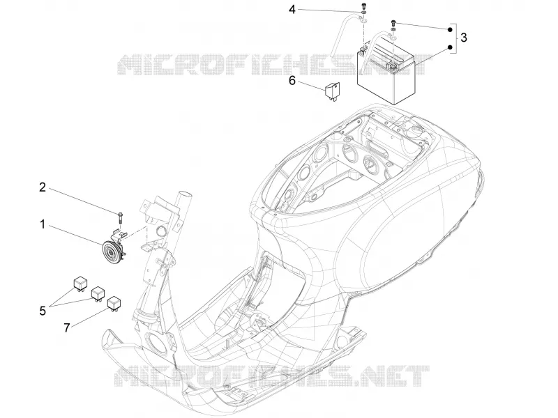 Relais - Batterie - Avertisseur sonore VESPA VESPA-SCOOTER 125 LX 2012  LX 4T 3V ie