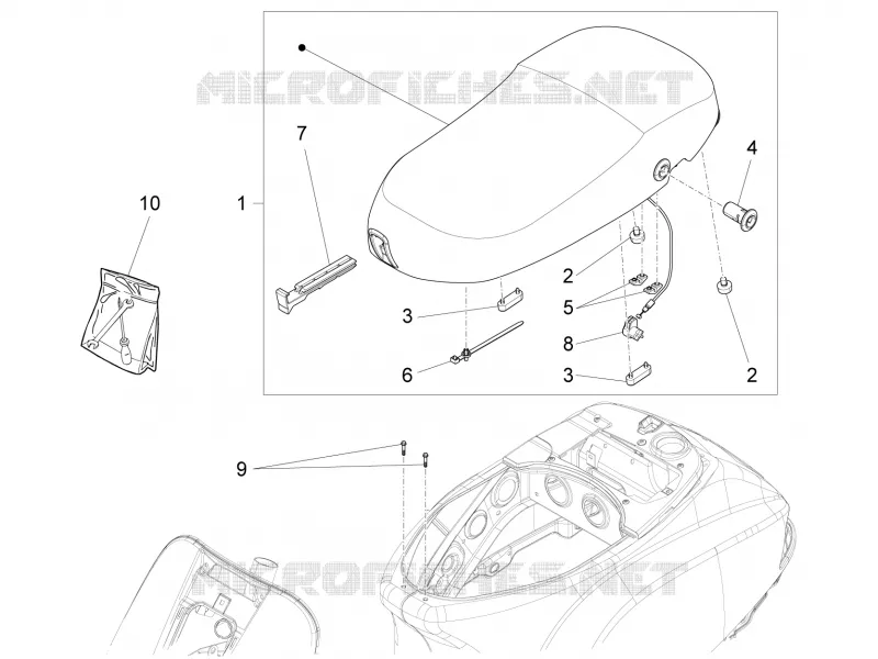 Selle/sieges VESPA VESPA-SCOOTER 125 LX 2013  LX 4T 3V ie