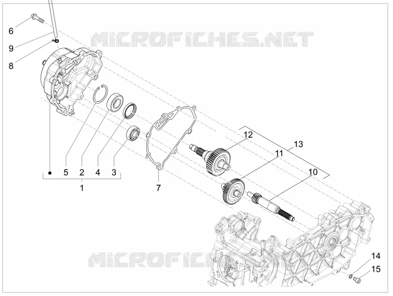 Ensemble réducteur VESPA VESPA-SCOOTER 125 LX 2013  LX 4T 3V ie
