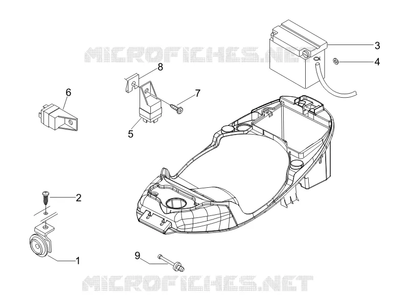 Relais - Batterie - Avertisseur sonore VESPA VESPA-SCOOTER 125 LX 2008  LX 4T E3