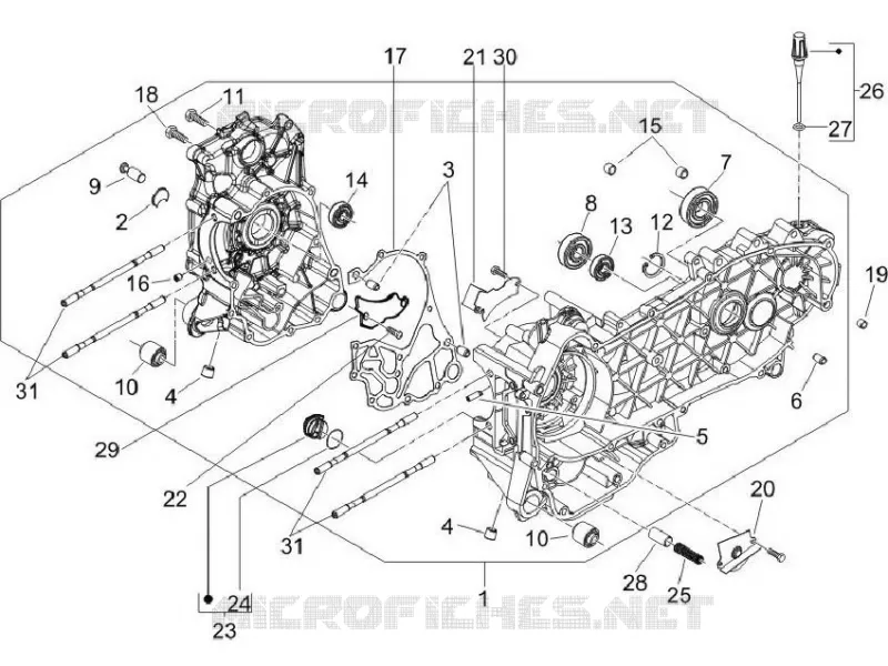 Carter moteur VESPA VESPA-SCOOTER 125 LX 2010  LX 4T E3