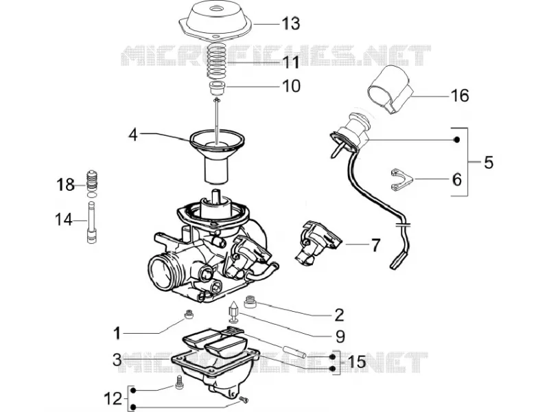 Composants de carburateur VESPA VESPA-SCOOTER 125 LX 2011  LX 4T E3