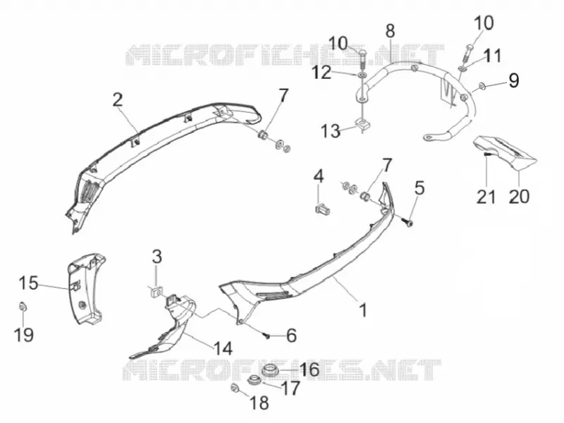 Couvertures laterales - Spoiler VESPA VESPA-SCOOTER 125 LX 2009  LX 4T E3