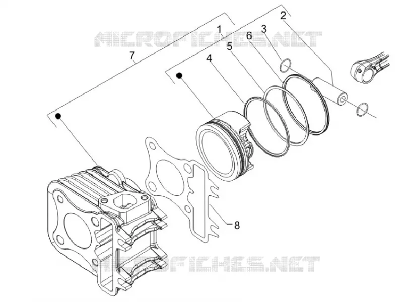 Groupe cylindre-piston-axe VESPA VESPA-SCOOTER 125 LX 2011  LX 4T E3