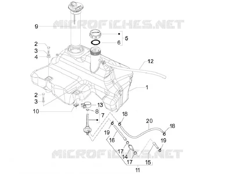 Reservoir carburant VESPA VESPA-SCOOTER 125 LX 2010  LX 4T E3
