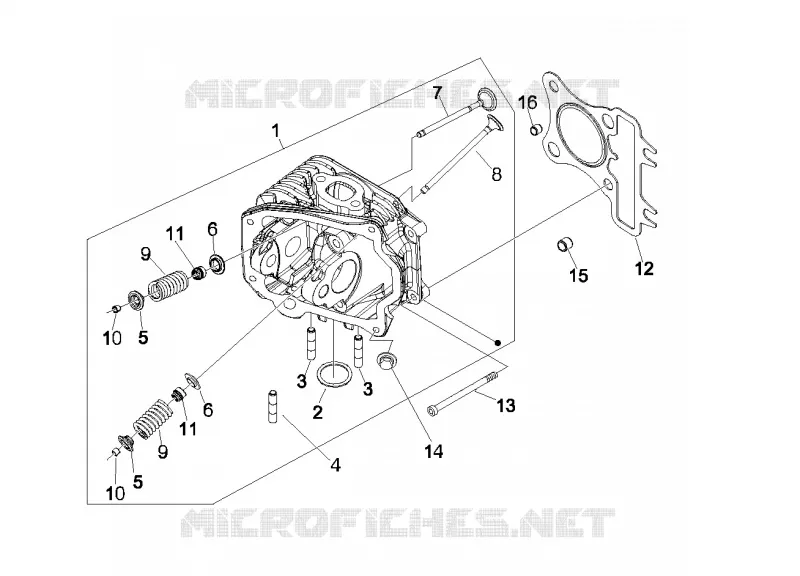 Ensemble culasse - Soupape VESPA VESPA-SCOOTER 125 LX 2009  LX 4T ie E3