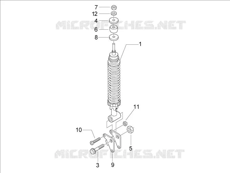 Suspension arrière - Amortisseur/s VESPA VESPA-SCOOTER 125 LX 2010  LX 4T ie E3