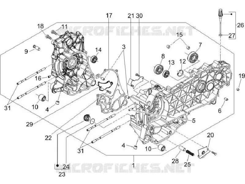 Carter moteur VESPA VESPA-SCOOTER 125 LX 2011  LX 4T ie E3