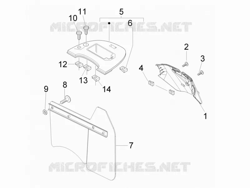 Couvercle arrière - Pare-boue VESPA VESPA-SCOOTER 125 LX 2012  LX 4T ie E3