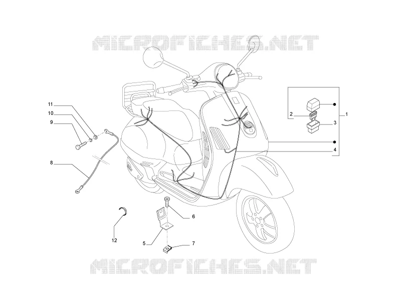 Faisceau de câbles principal VESPA VESPA-SCOOTER 125 LX 2012  LX 4T ie E3