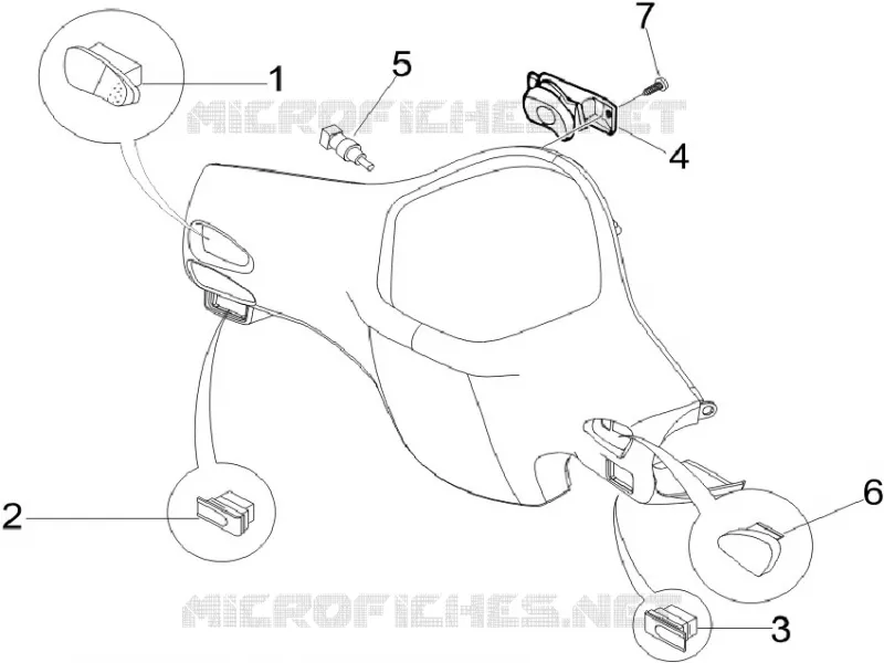 Inverseurs - Commutateurs - Boutons - Interrupteurs VESPA VESPA-SCOOTER 125 LX 2012  LX 4T ie E3