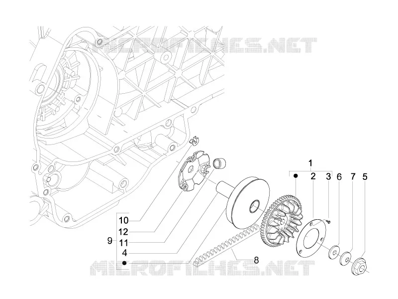 Poulie motrice VESPA VESPA-SCOOTER 125 LX 2012  LX 4T ie E3