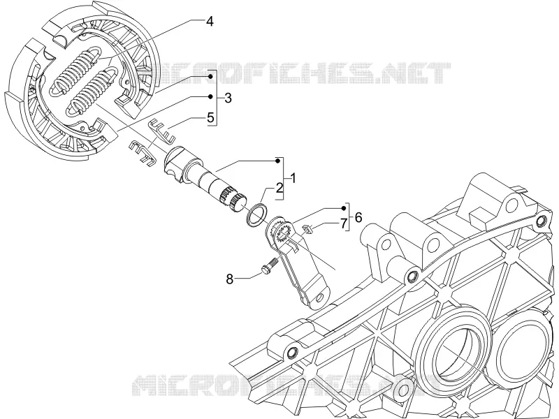 Frein posterieur - Mâchoire VESPA VESPA-SCOOTER 125 LX 2011  LX 4T ie E3 Touring