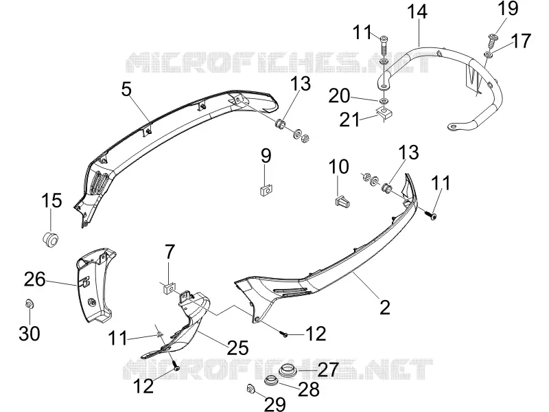Couvertures laterales - Spoiler VESPA VESPA-SCOOTER 150 LX 2006  LX 4T