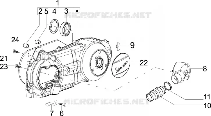 Couvercle carter - Refoidissement carter VESPA VESPA-SCOOTER 150 LX 2009  LX 4T