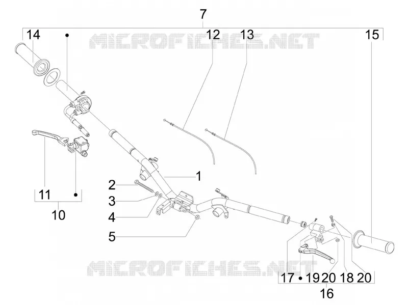 Guidon - Maître cylindre VESPA VESPA-SCOOTER 150 LX 2010  LX 4T