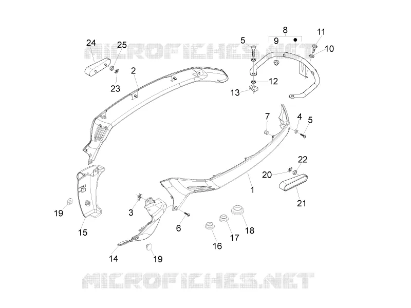 Couvertures laterales - Spoiler VESPA VESPA-SCOOTER 150 LX 2011  LX 4T 2V ie E3