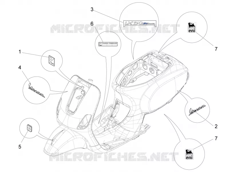 Monogrammes - Decorations VESPA VESPA-SCOOTER 150 LX 2013  LX 4T 3V ie