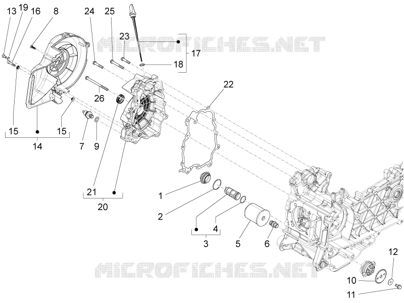 Couvercle volant magnetique - Filtre à huile VESPA VESPA-SCOOTER 150 LX 2013  LX 4T 2V ie E3