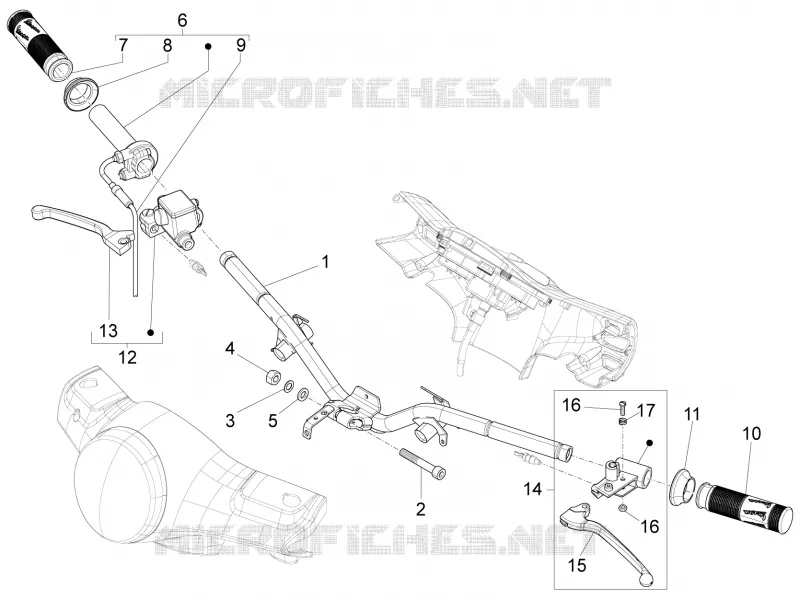 Guidon - Maître cylindre VESPA VESPA-SCOOTER 150 LX 2014  LX 4T 2V ie E3